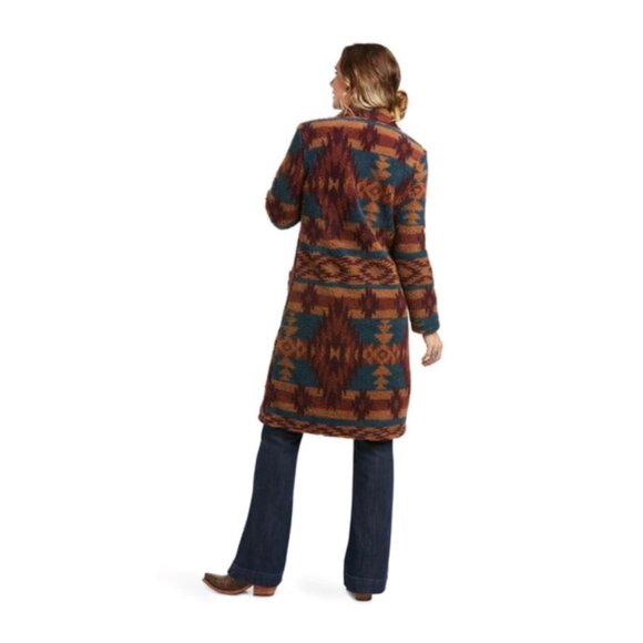 Ariat Katharine Aztec Coat Womens SZ M Fleece Western Navajo Southwest Country - Picture 2 of 16